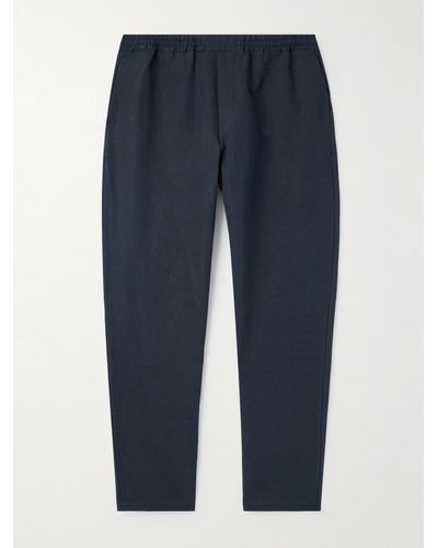 A Kind Of Guise Banasa Straight-leg Cotton And Linen-blend Trousers - Blue