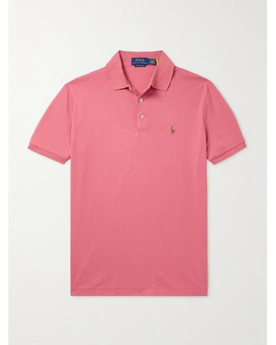 Polo Ralph Lauren Logo-embroidered Cotton-jersey Polo-shirt - Pink