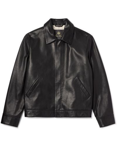 Loro Piana Yabu Full-grain Leather Jacket - Black