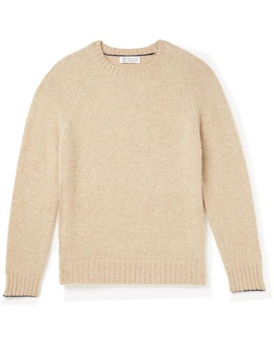 Brunello Cucinelli Alpaca-blend Sweater - Natural