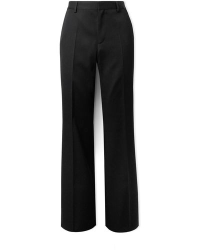 Versace Straight-leg Pleated Wool-twill Suit Pants - Black
