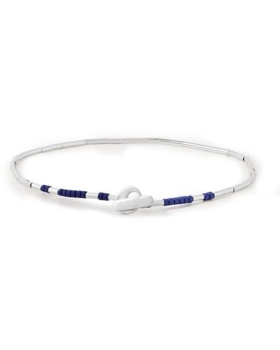 Miansai Lani Silver Lapis Lazuli Beaded Bracelet - White