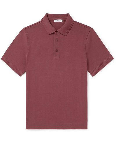 MR P. Organic Cotton-piqué Polo Shirt - Red