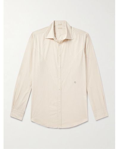 Massimo Alba Genova Striped Cotton-poplin Shirt - Natural