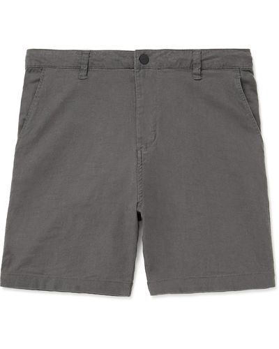 Onia Traveler Straight-leg Linen-blend Bermuda Shorts - Gray
