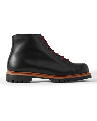 George Cleverley Edmund Shearling-lined Leather Boots - Black