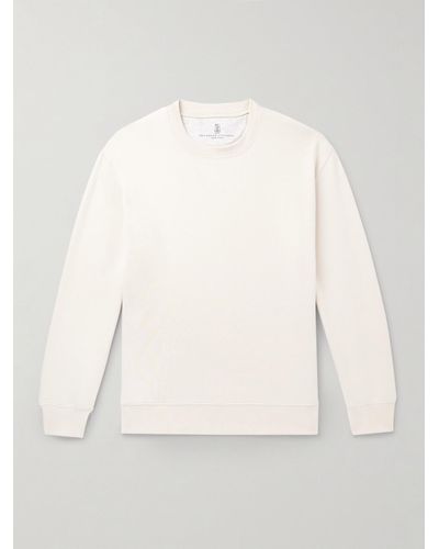 Brunello Cucinelli Cotton-blend Jersey Sweatshirt - Natural