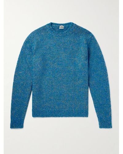 Massimo Alba Ethan Knitted Melangé Wool - Blue