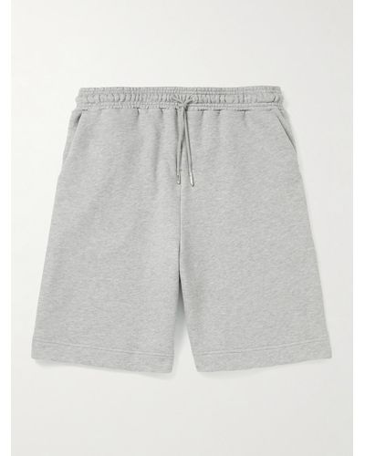 NINETY PERCENT Wide-leg Organic Cotton-jersey Drawstring Shorts - Grey