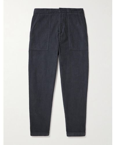 Officine Generale Paolo Tapered Cotton-corduroy Trousers - Blue