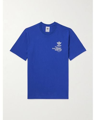 adidas Originals Bt Logo-print Cotton-jersey T-shirt - Blue