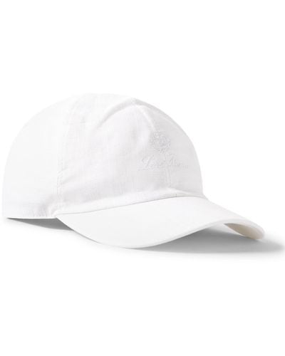 Loro Piana Logo-embroidered Linen Baseball Cap - White