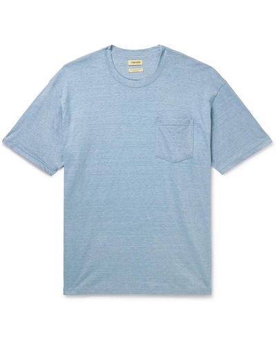De Bonne Facture Linen-jersey T-shirt - Blue