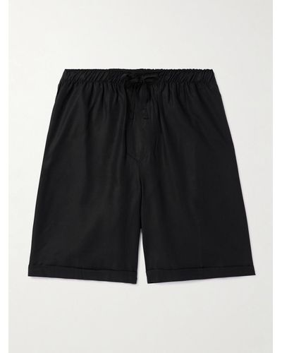 CDLP Straight-leg Lyocell Pyjama Shorts - Black