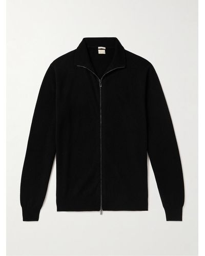 Massimo Alba Noel Cashmere Zip-up Sweater - Black