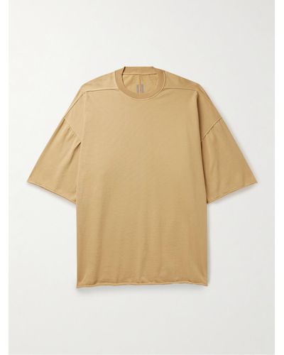 Rick Owens T-shirt in jersey di cotone tinta in capo Tommy - Neutro