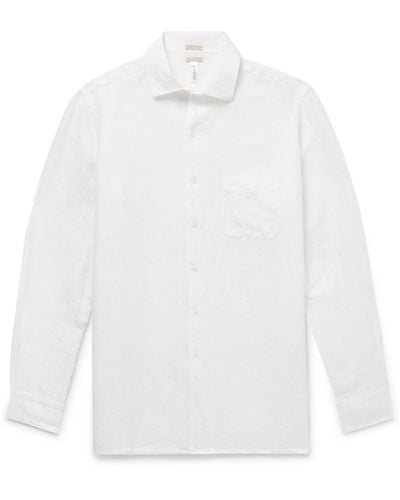 Massimo Alba Bowles Linen And Cotton-blend Shirt - White