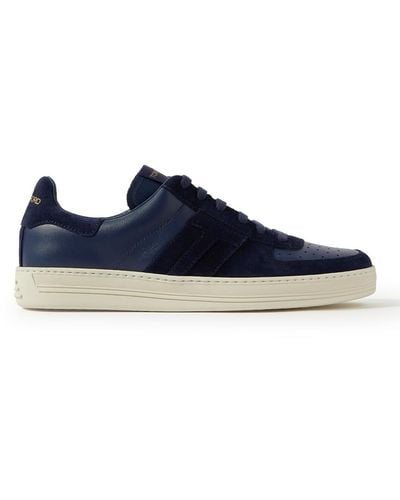 Tom Ford Radcliffe Suede And Leather Sneakers - Blue