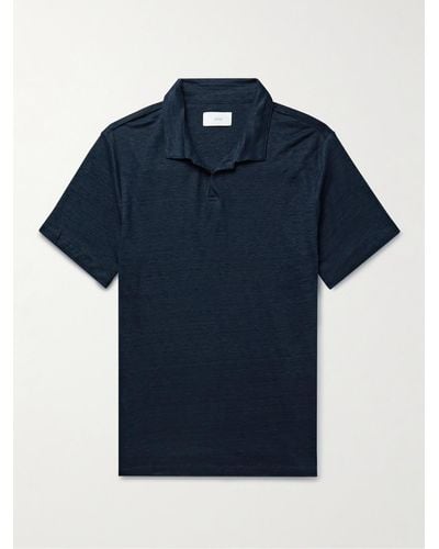 Onia Linen Polo Shirt - Blue