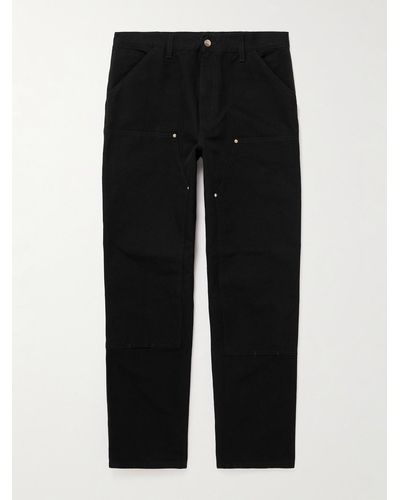 Carhartt Nash Straight-leg Panelled Cotton-canvas Pants - Black