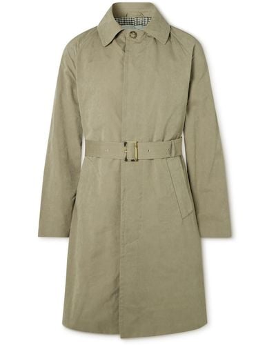 Valstar Belted Waxed-canvas Trench Coat - Green