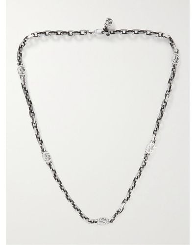 Gucci Burnished Sterling Silver Necklace - Metallic