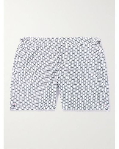 Orlebar Brown Bulldog Geo Straight-leg Mid-length Printed Swim Shorts - Blue