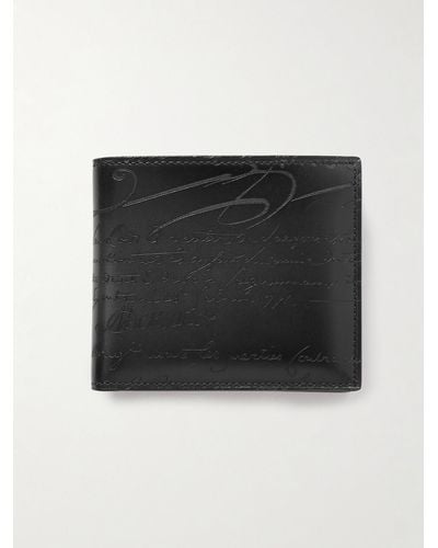 Berluti Makore Scritto Venezia Leather Billfold Wallet - Black