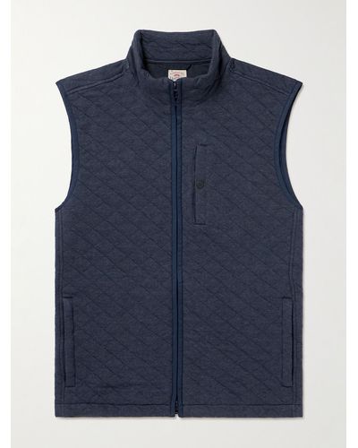 Faherty Epic Quilted Cotton-blend Gilet - Blue