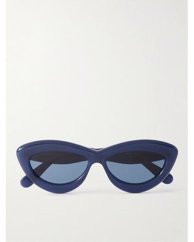 Loewe Curvy Cat-eye Acetate Sunglasses - Blue