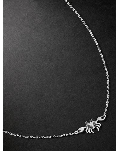 Yvonne Léon White Gold Diamond Pendant Necklace - Black