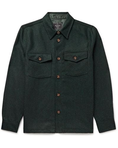 Portuguese Flannel Wool-tweed Overshirt - Green