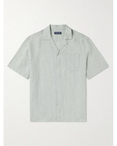 Frescobol Carioca Angelo Camp-collar Linen Shirt - Grey