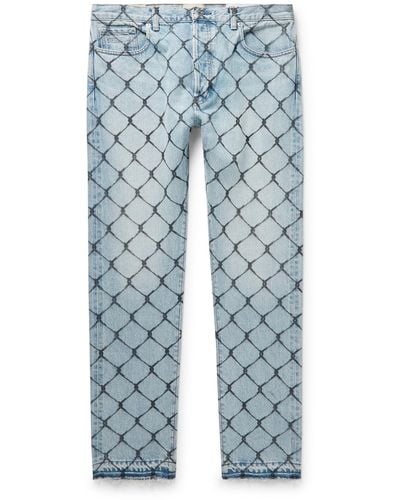 GALLERY DEPT. Cage 5001 Slim-fit Frayed Printed Jeans - Blue