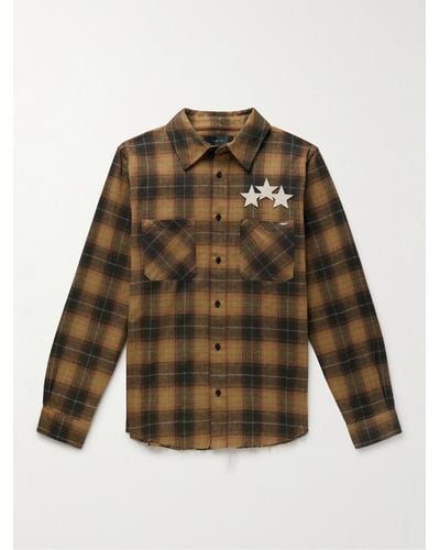 Amiri Star Leather Flannel Shirt - Multicolour
