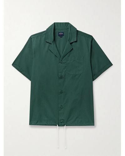 Noah Camp-collar Cotton-poplin Shirt - Green