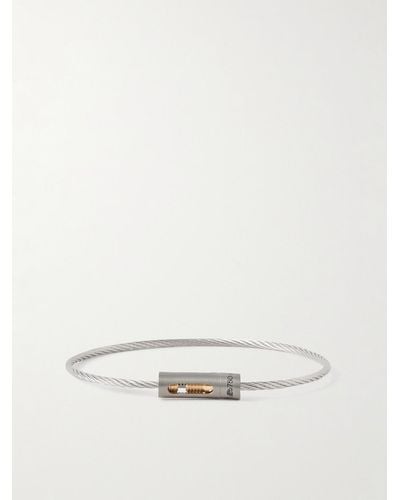 Le Gramme Le 5g Cable Armband aus gebürstetem recyceltem Sterlingsilber mit Detail aus Titan und 18 Karat Gold - Natur