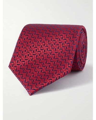 Charvet Krawatte aus Seiden-Jacquard - Rot