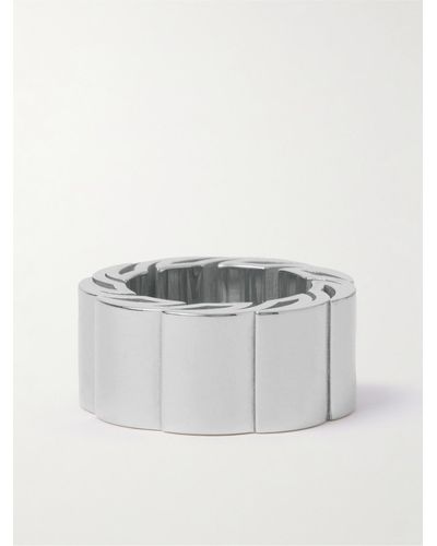 Bottega Veneta Curve Sterling Silver Ring - Grigio
