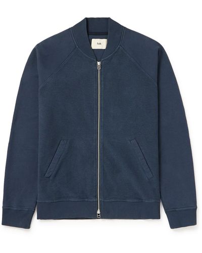Folk Cotton-jersey Bomber Jacket - Blue