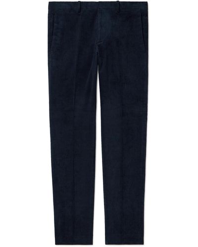 Theory Zaine Tapered Cotton-blend Corduroy Suit Pants - Blue