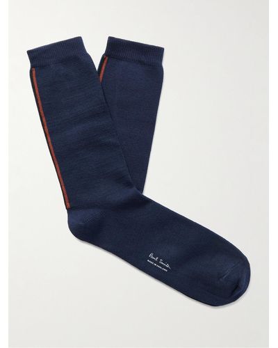 Paul Smith Artist Stripe Cotton-blend Socks - Blue