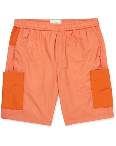 Folk Stack Straight-leg Nylon Shorts - Orange