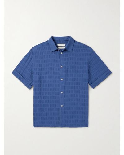 A Kind Of Guise Elio Cotton-jacquard Shirt - Blue