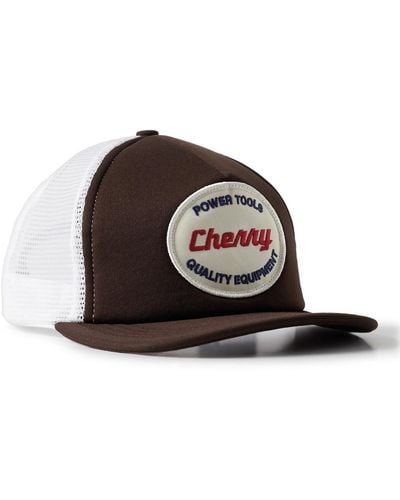 CHERRY LA Power Tools Logo-appliquéd Twill And Mesh Trucker Cap - Brown