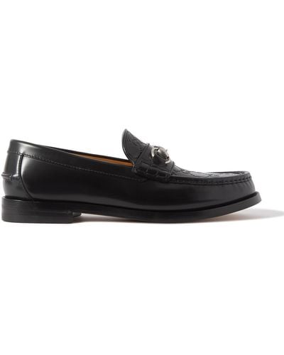Gucci Kaveh Logo-embossed Horsebit Leather Loafers - Black