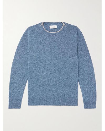 MR P. Contrast-tipped Wool Sweater - Blue