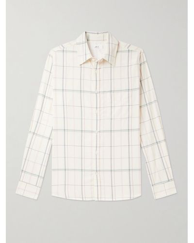 MR P. Checked Organic Cotton-twill Shirt - Natural