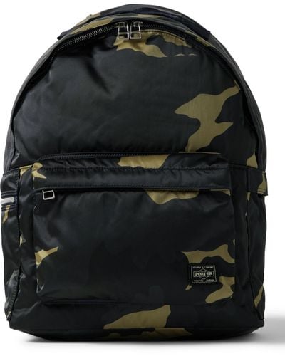 Porter-Yoshida and Co Counter Shade Daypack Mesh-panelled Camouflage-print Nylon Backpack - Black