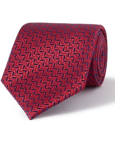 Charvet 8.5cm Silk-jacquard Tie - Red